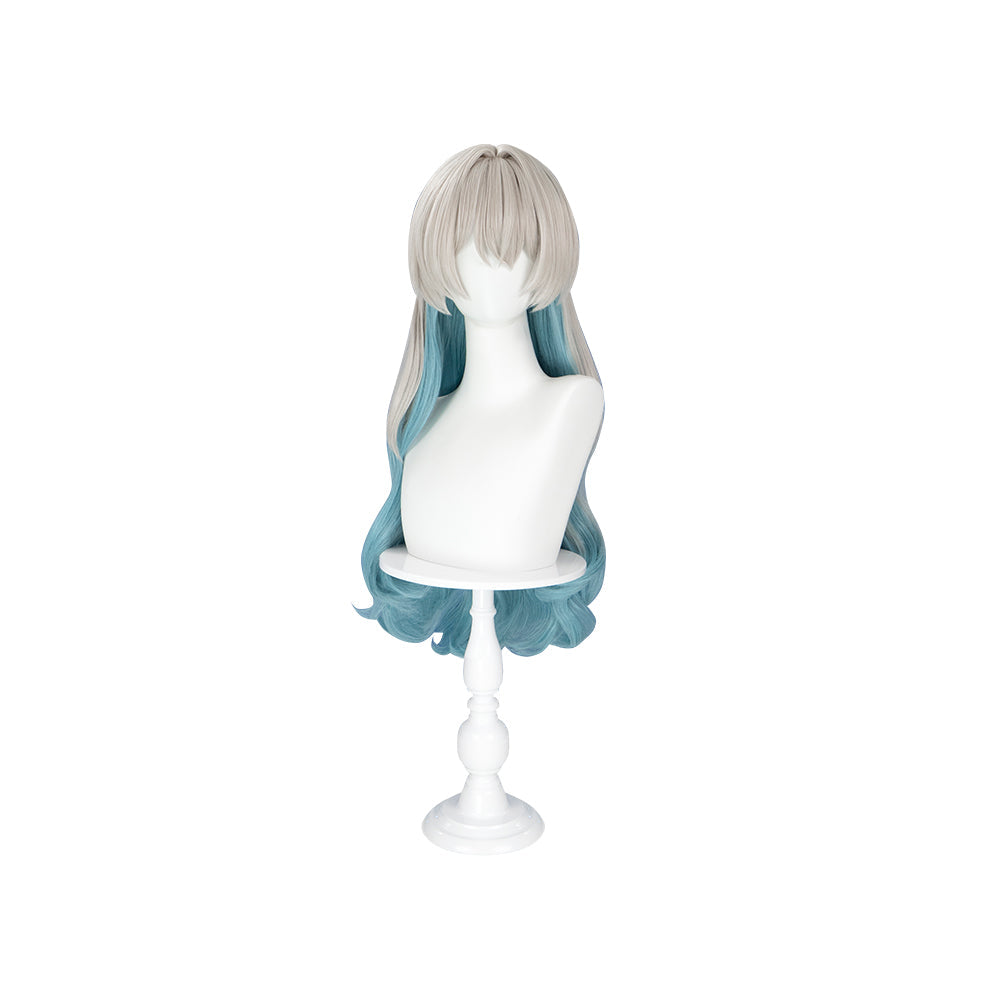 【US LOCAL SHIPPING 】DokiDoki Game Honkai: Star Rail Cosplay Firefly Wig Long Curly Grey Green Wig