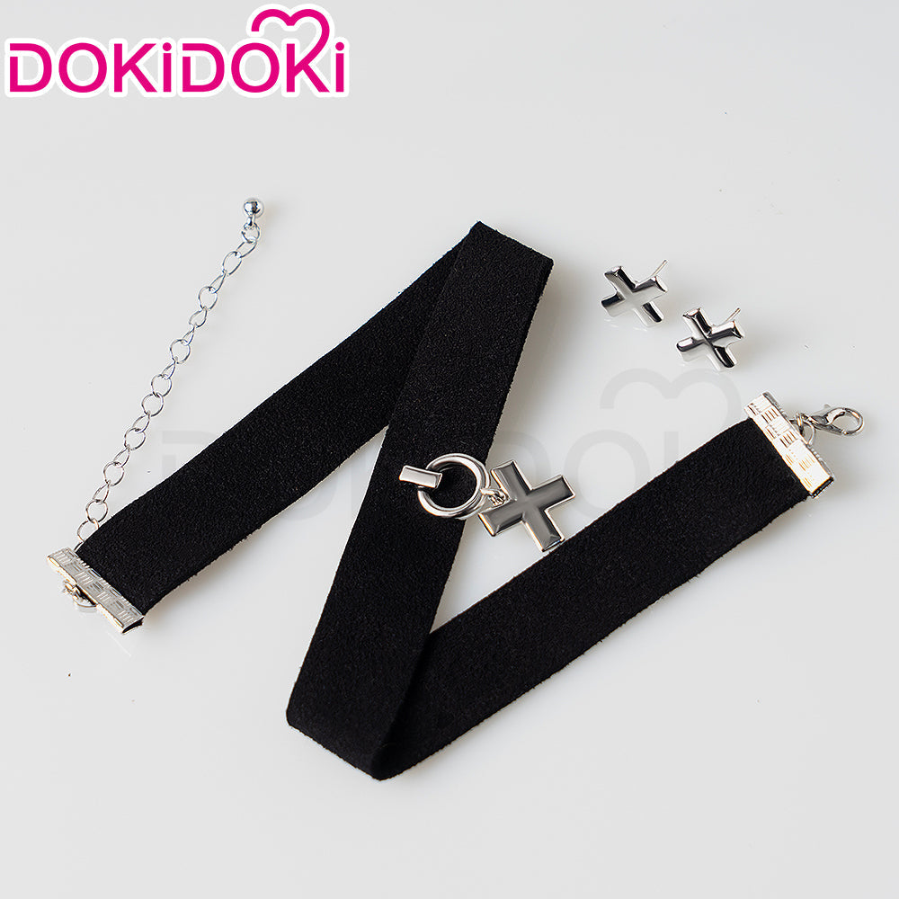 【Black Ver Ready For Ship】DokiDoki Game Zenless Zone Zero Cosplay Asaba Yuma Wig / Choker / Earring / Ear Clip Short Straight Dark Blue Hair ZZZ Harumasa