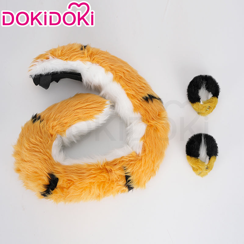 【Ready For Ship】DokiDoki Game Zenless Zone Zero Cosplay JuFufu Cosplay Wig / Tail / Ears Long Straight Yellow Hair Ju Fu Fu ZZZ