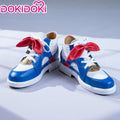 DokiDoki Game Cosplay Shoes Whte Blue Red Bow Boots