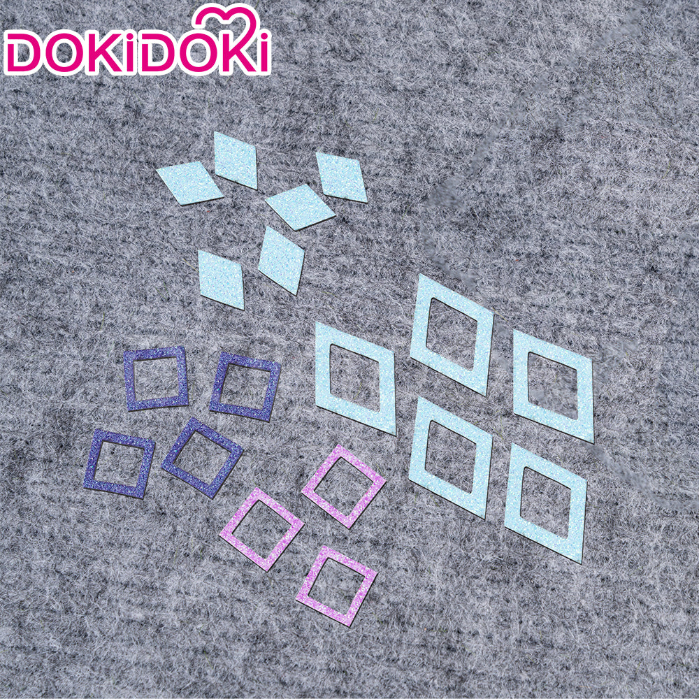 【Ready For Ship】DokiDoki Game Genshin Impact Cosplay Kinich Wig Short Black Green / Yellow Highlights Hair / Tattoo Sticker / Ear Clip / Head Accessories /  Weft Natlan