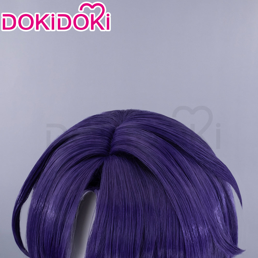 【Ready For Ship】DokiDoki Game Honkai: Star Rail Cosplay Dr. Ratio Wig / Headwear / Ring Short Straight Purple Hair