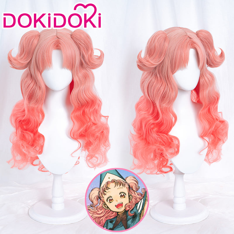 【Ready For Ship】DokiDoki Manga Anime Witch Hat Atelier Cosplay Tetia Cosplay Wig Long Curly Pink Hair Gradient