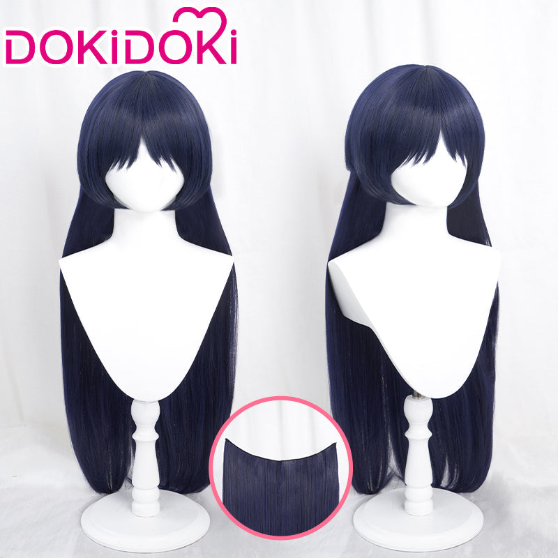 DokiDoki Game Genshin Impact  Scaramouche Cosplay Wig Long Blue