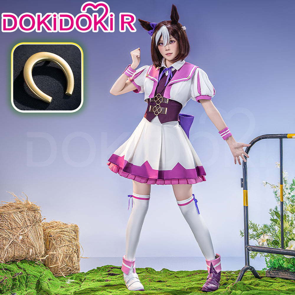 【Ready For Ship】【Size XS-2XL】DokiDoki-R Anime Game Cosplay Costume White Purple Cute