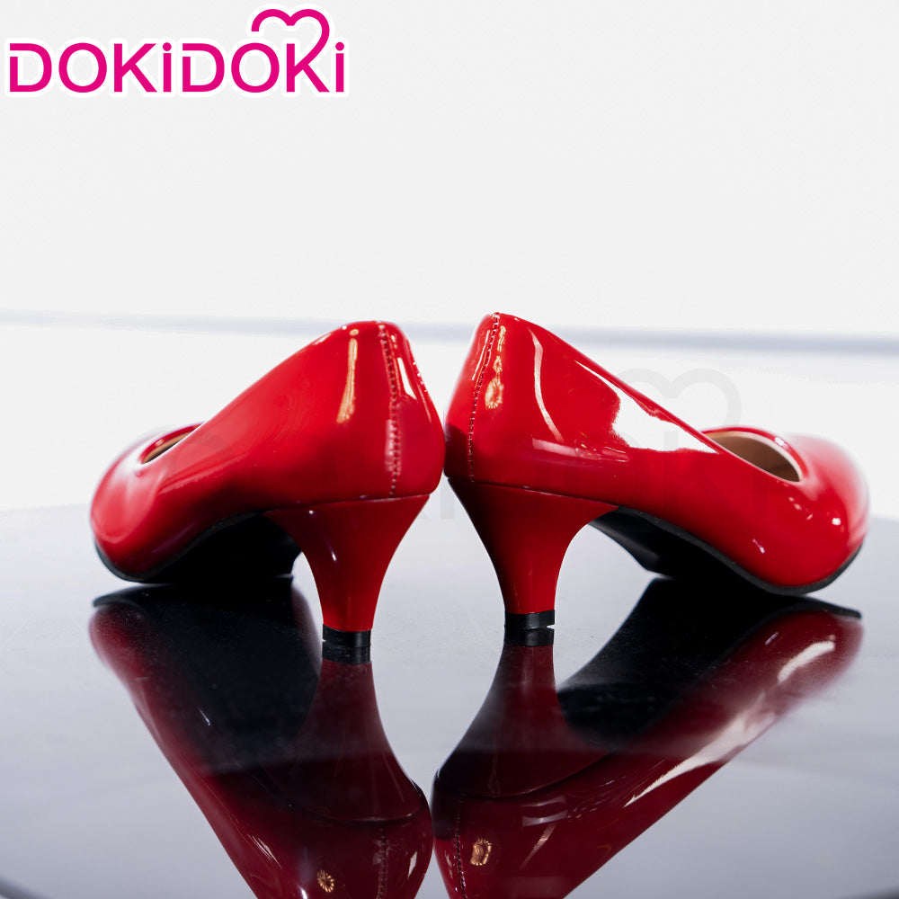 【In Stock】【5.5CM】DokiDoki Height Increasing Shoes Female Cosplay Shoes High-Heeled Red Shoes