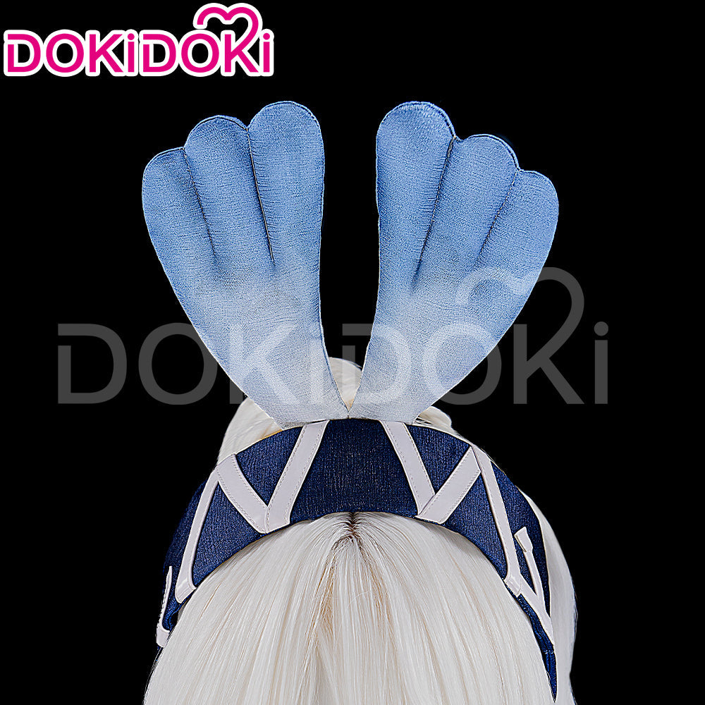 DokiDoki Game Genshin Impact Cosplay Mualani Wig / Accessories Headwear Long Straight White Blue Hair Natlan
