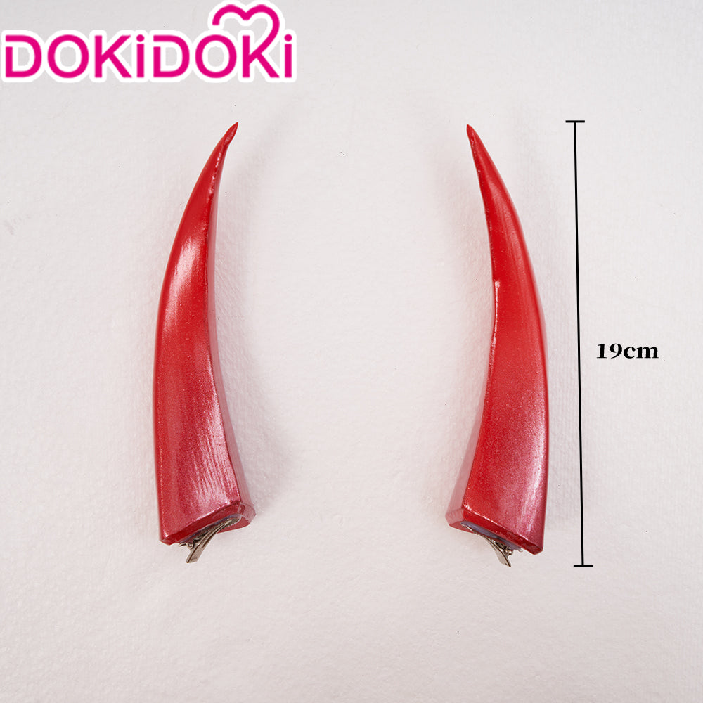 【Ready For Ship】DokiDoki Game Genshin Impact Arataki Itto Cosplay Wig Men Long Silver Red / Horns