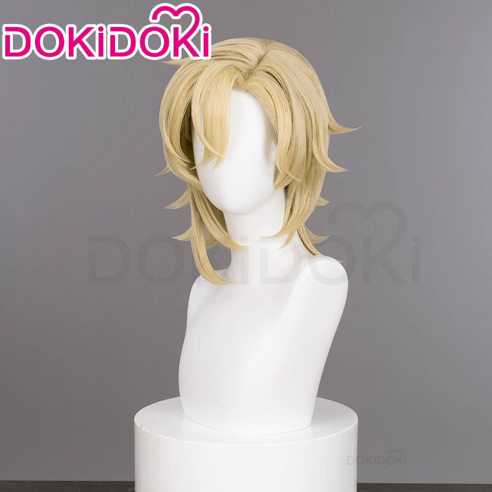 【US/EU LOCAL SHIPPING 】DokiDoki Game Honkai: Star Rail Cosplay Aventurine Wig Short Straight Yellow Hair Shajin