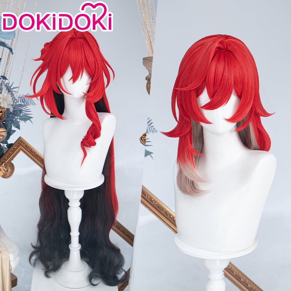 DokiDoki Game Honkai: Star Rail Cosplay Himeko · Nova Wig Long Curly Red Black Gradient Hair Young version Wig Short Curly Red Brown Gradient Hair Murata Himeko