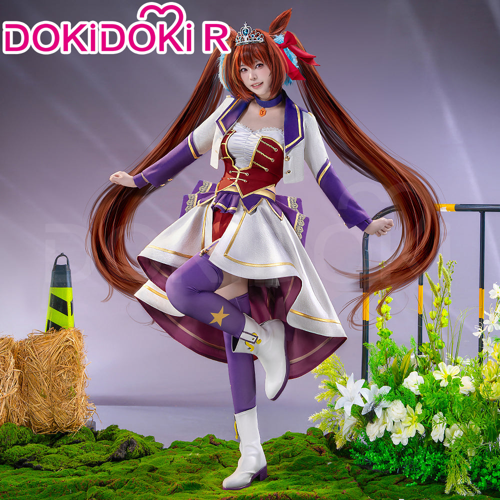 【Partially Ready For Ship】【Size XS-2XL】DokiDoki-R Anime Game Cosplay White Red Dress Costume Stage Suit
