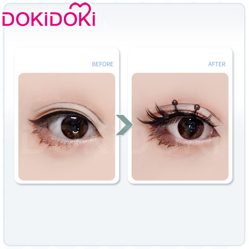 【Partially Ready For Ship】DokiDoki Game Genshin Impact Cosplay Focalors Black False Eyelashes With Rhinestones Furina Fontaine