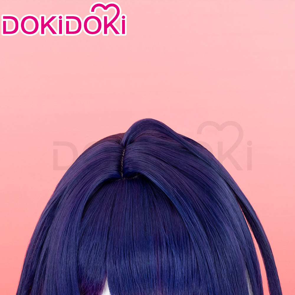 【Partially Ready For Ship】DokiDoki Game Honkai: Star Rail Cosplay Acheron/ Second Form Wig Long Straight Purple/ Grey Gradient Hair/ Tattoo Stickers
