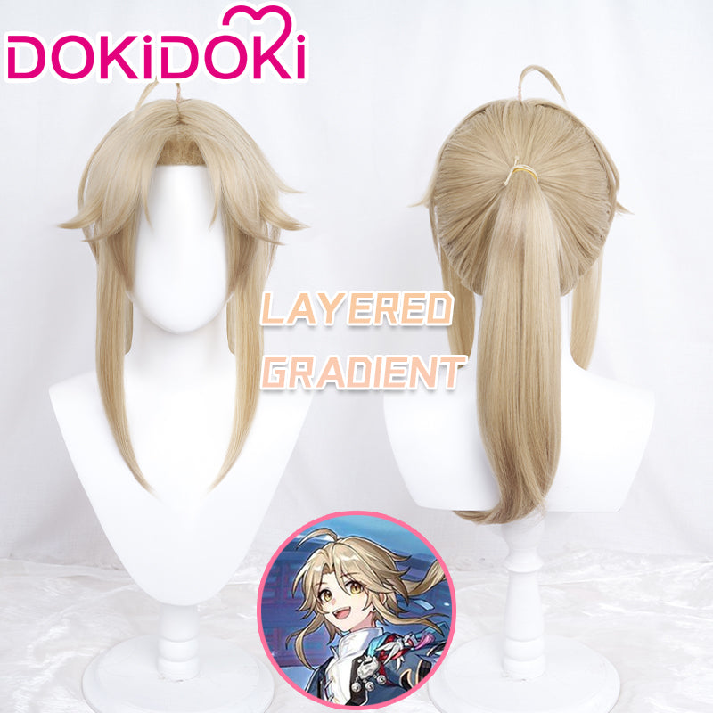 【Ready For Ship】DokiDoki Game Honkai: Star Rail Cosplay Yanqing Cosplay Wig Long Silver/ Ear Clip Yan Qing