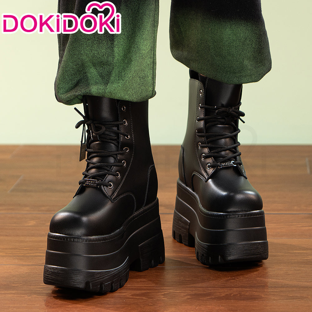【19 CM】DokiDoki Height Increasing Shoes / Elevator Shoes Martin Boots Black White Invisible Thick-Soled 19 CM Platform Shoes