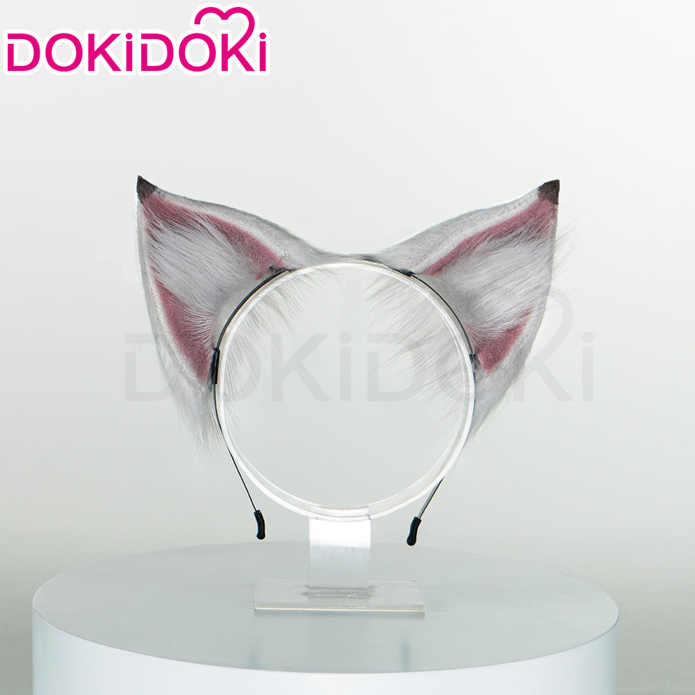 DokiDoki Game Zenless Zone Zero Cosplay Seth Lowell Wig Short Straight Silver Hair / Ear / Tail ZZZ