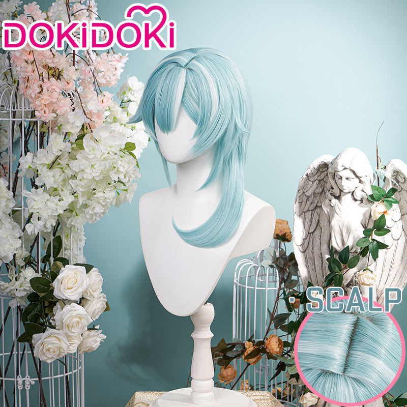DokiDoki Game Genshin Impact Cosplay  Eula Cosplay Wig Blue Wig