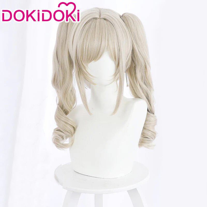 【Ready For Ship】DokiDoki Game Genshin Impact Cosplay Wig Barbara Linen Long Ponytail