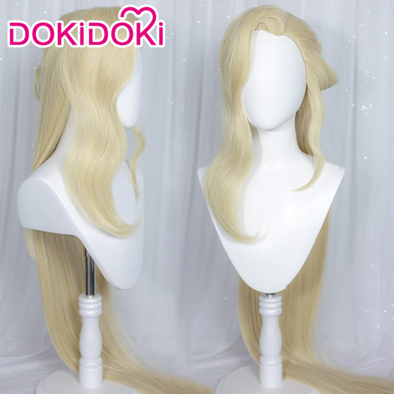 【Ready For Ship】DokiDoki Game GenShin Impact La Signora Cosplay Wig Long Yellow Wig Women