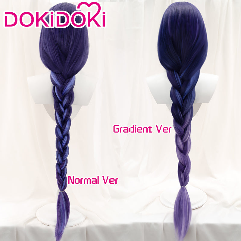 【Ready For Ship】【Gradient Ver】DokiDoki Game Genshin Impact Cosplay Version Raiden Shogun Baal Wig DyedLong Purple