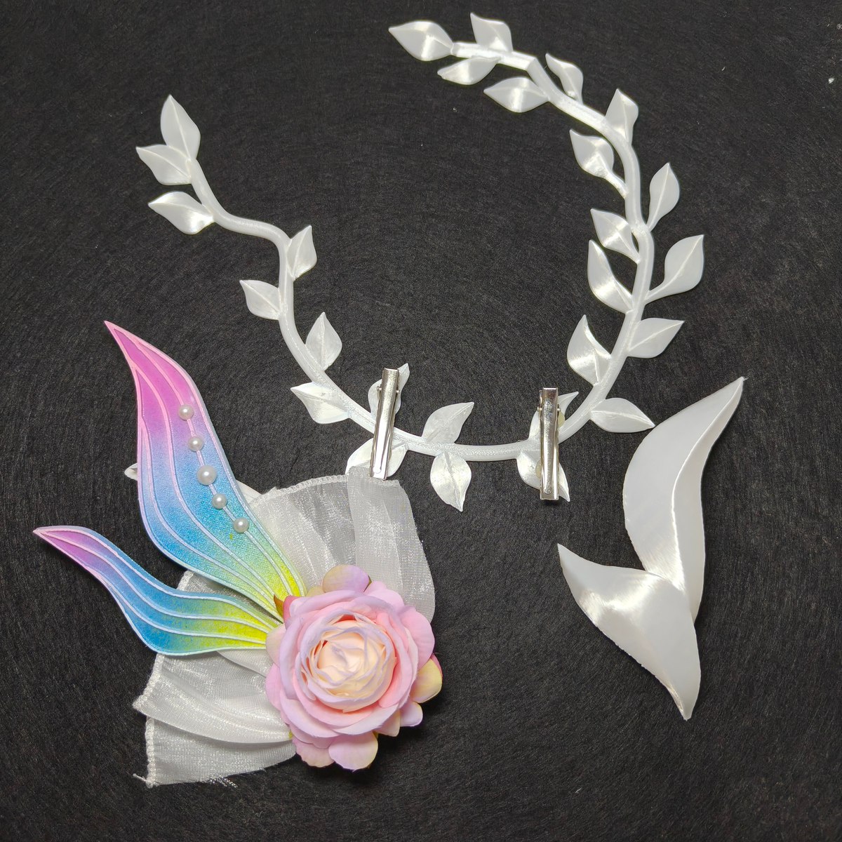 【EU Local Shipping】DokiDoki Game Honkai: Star Rail Cosplay Cyrene Wig Short Curly Light Dark Pink Gradient Hair / Head Accessory Set