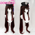 DokiDoki Game Genshin Impact Hutao Cosplay Wig Hu Tao Dark Brown