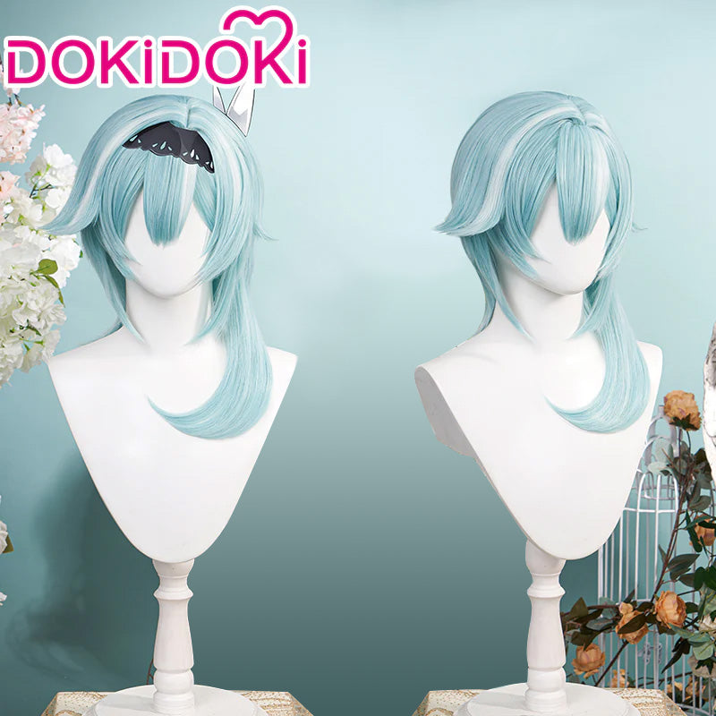 DokiDoki Game Genshin Impact Cosplay  Eula Cosplay Wig Blue Wig