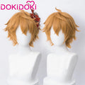 【Ready For Ship】DokiDoki Game Genshin Impact Cosplay Tartaglia Cosplay Wig Men Childe Short Orange Wig