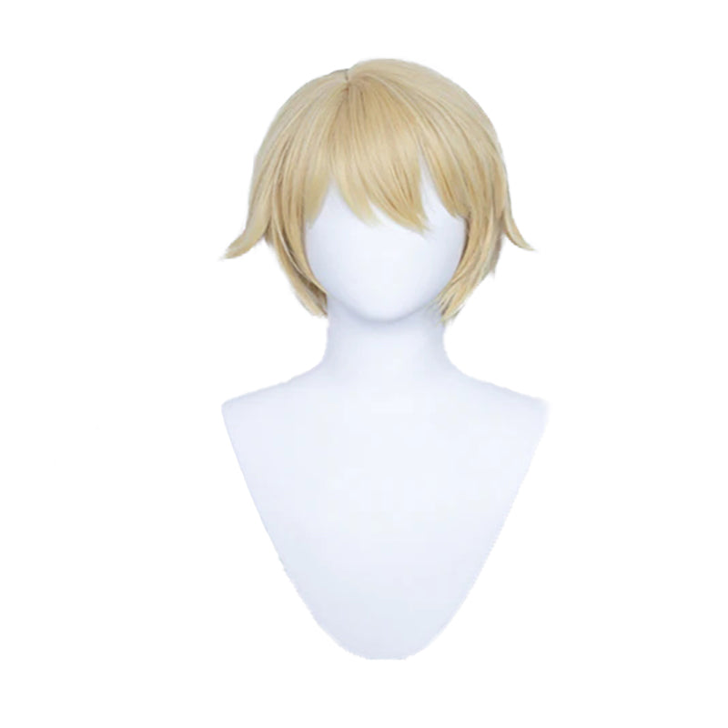 【Ready For Ship】DokiDoki Game Genshin Impact Cosplay Dainsleif Cosplay Wig  Men Short Golden