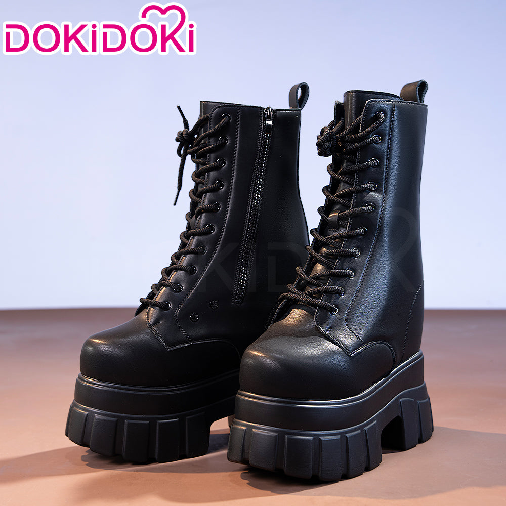 【Partially Ready For Ship】【22CM】DokiDoki Height Increasing Shoes / Elevator Shoes Martin Boots Black Invisible Thick-Soled 22 CM Platform Shoes