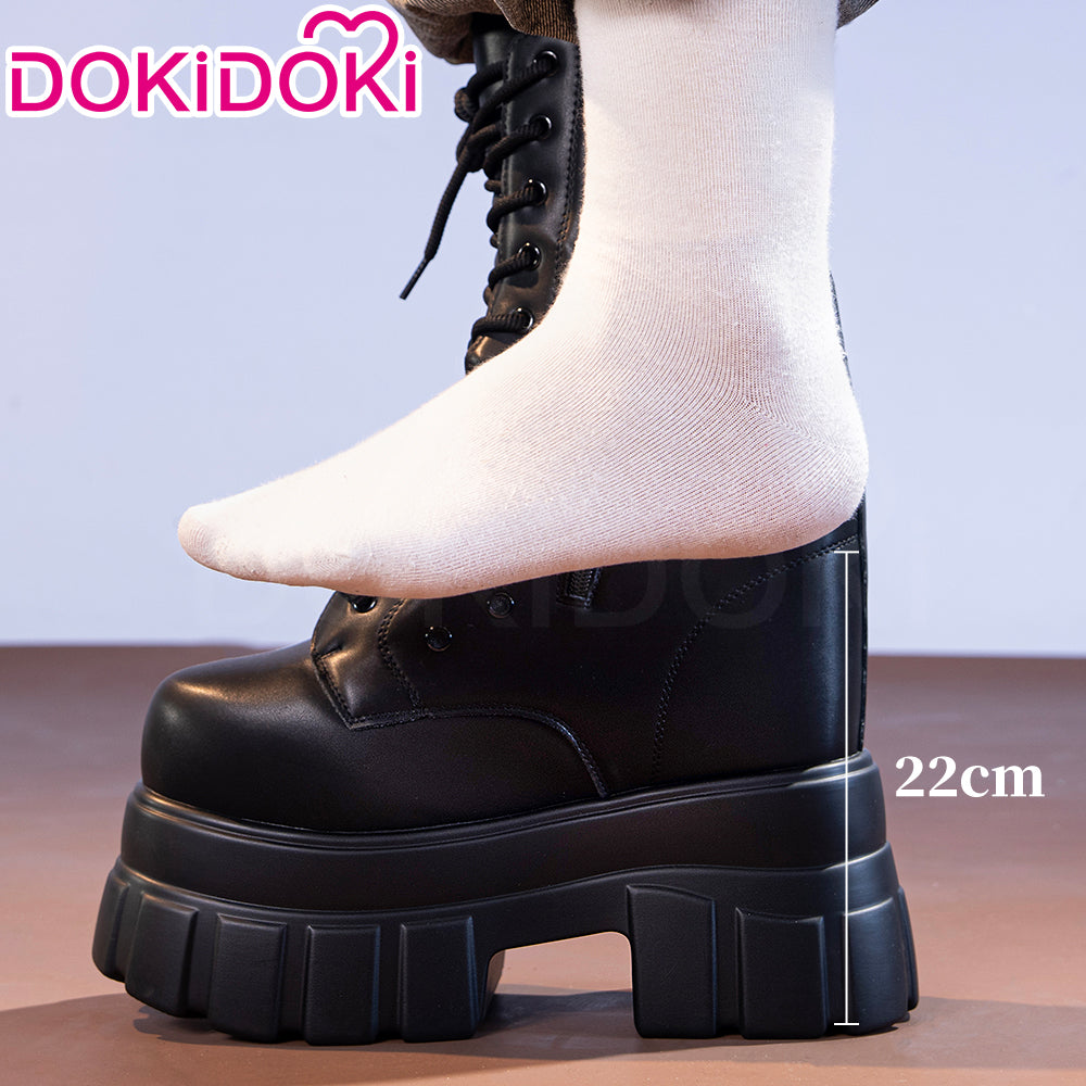 【US/EU Local Shipping】【22CM】DokiDoki Height Increasing Shoes / Elevator Shoes Martin Boots Black Invisible Thick-Soled 22 CM Platform Shoes