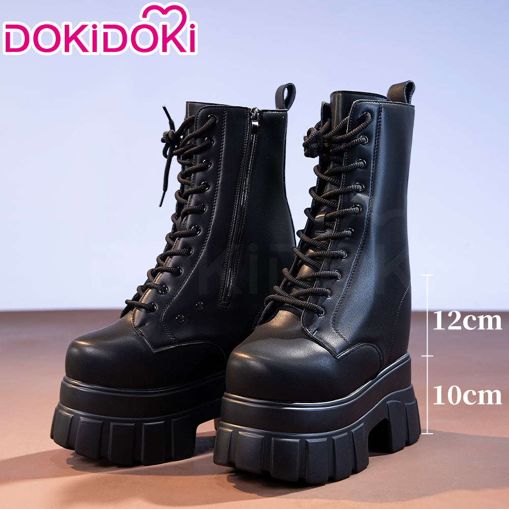 【Partially Ready For Ship】【22CM】DokiDoki Height Increasing Shoes / Elevator Shoes Martin Boots Black Invisible Thick-Soled 22 CM Platform Shoes