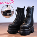 【US/EU Local Shipping】【22CM】DokiDoki Height Increasing Shoes / Elevator Shoes Martin Boots Black Invisible Thick-Soled 22 CM Platform Shoes