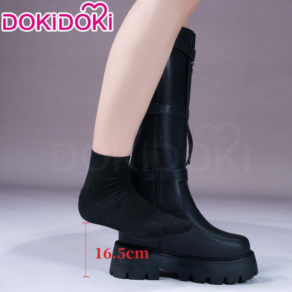 【16.5 CM】DokiDoki Height Increasing Shoes / Elevator Shoes Knee-high Boots Black Invisible Thick-Soled Platform Shoes