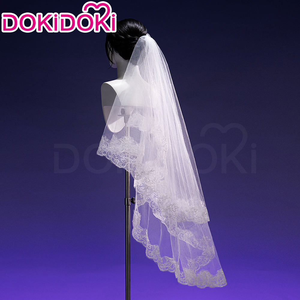 【Partially Ready For Ship】DokiDoki Game Love And Deepspace Cosplay Protagonist MC Wedding Wig / Veil / Headwear Xavier / Sylus / Zayne / Rafayel / Caleb  Black Hair Buns