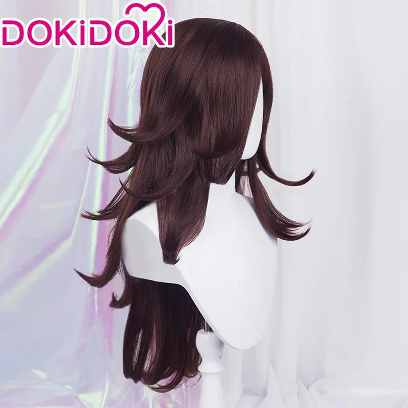 DokiDoki Game Cosplay Women Wig Long Curly Dark Brown Hair