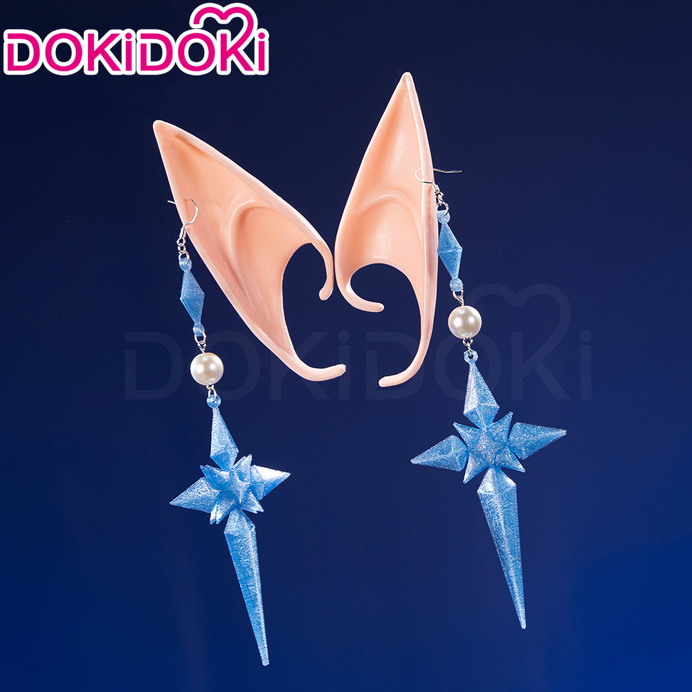 【Partially Ready For Ship】DokiDoki Game Genshin Impact Cosplay Tsaritsa Wig / Crown / Elf Ears / Earrings Long Curly Silver Hair Kokoshnik Anastasya Feodorovna Snezhnaya Sudden Snow