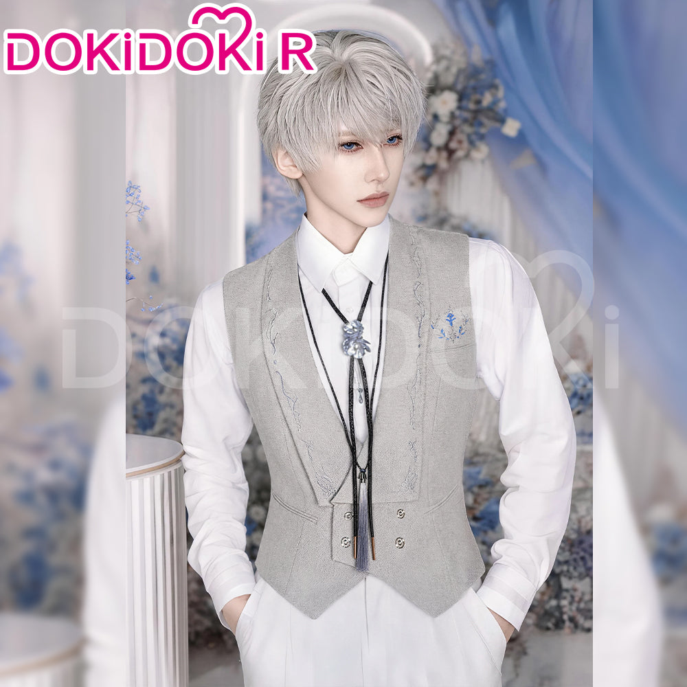 DokiDoki-R Game Love and Deepspace Cosplay Xavier Costume Silvery Polyphony Suit Top Only