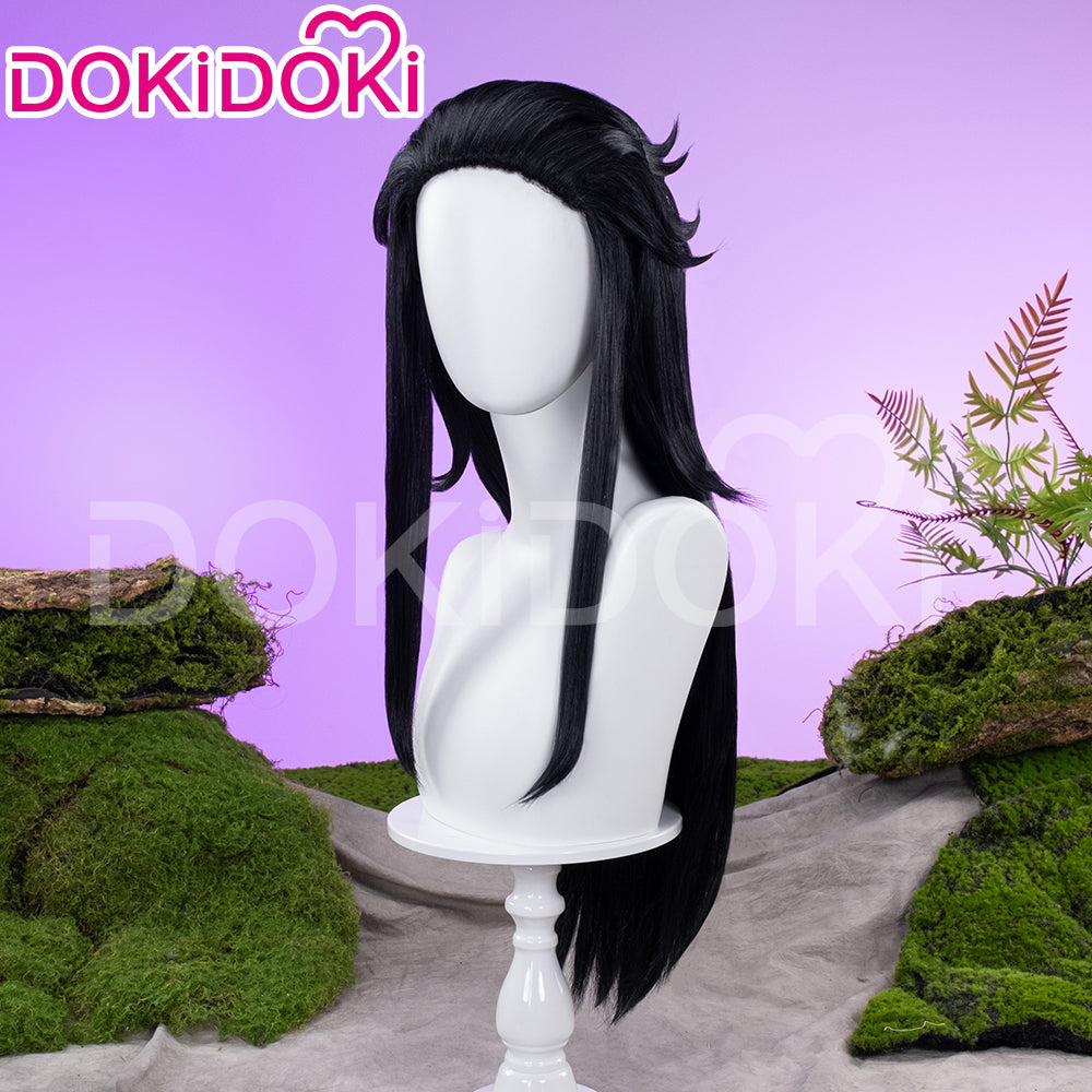 【Partially Ready For Ship】DokiDoki Game Genshin Impact Capitano Cosplay Wig / Mask Long Straight Red Hair Natlan The Captain