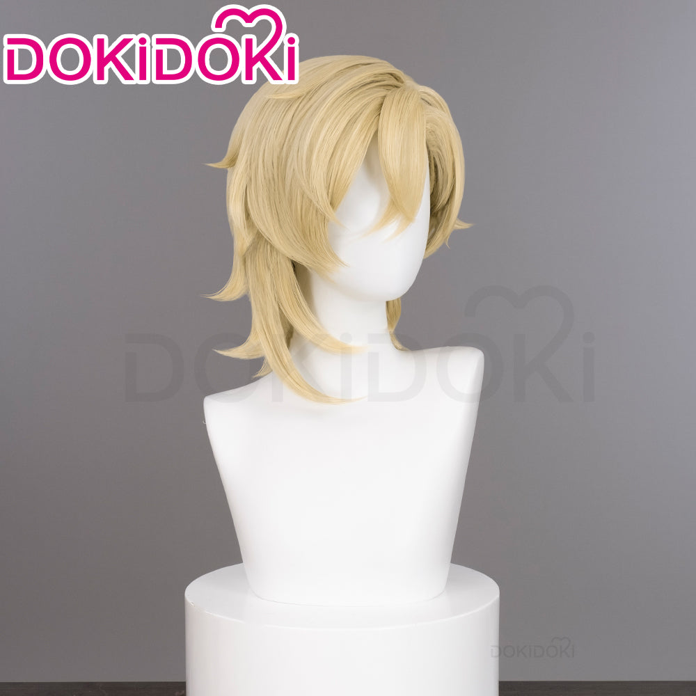 【US/EU LOCAL SHIPPING 】DokiDoki Game Honkai: Star Rail Cosplay Aventurine Wig Short Straight Yellow Hair Shajin