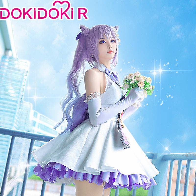 【in stock】DokiDoki-R Game Genshin Impact Cosplay Keqing Wedding Dress
