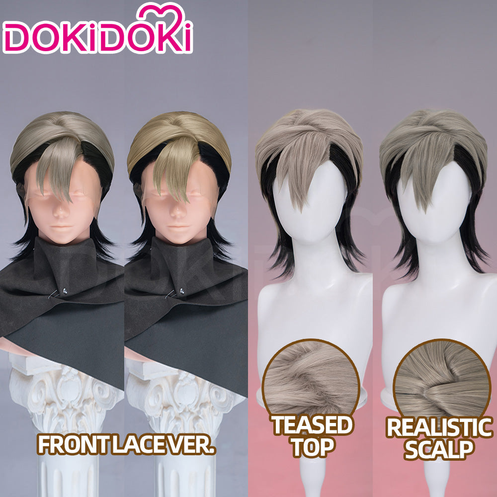 【Partially Ready For Ship】【Front Lace】DokiDoki Anime GACHIAKUTA Cosplay Zanka Nijiku Wig / Mask Short Dark Brown Black Hair Mullet