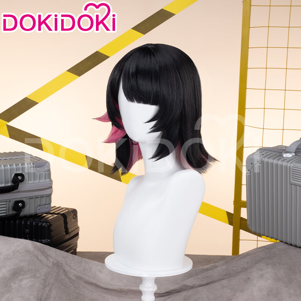 【US LOCAL SHIPPING 】DokiDoki Game Zenless Zone Zero Cosplay  Ellen Joe Wig Short Black Red Highlight Hair