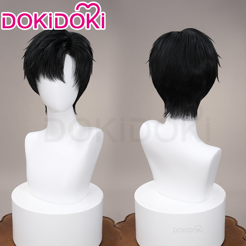 【Short Front Lace】DokiDoki Game Love And Deepspace Cosplay Zayne Wig Short Straight Black Hair