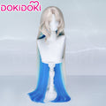【Ready For Ship】【110CM】DokiDoki Game Genshin Impact Cosplay Aria Wig Long Light Blonde Blue Hair