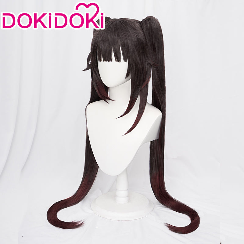 DokiDoki Game Honkai: Star Rail Cosplay Hanabi Wig / Mask / Headwear / Tattoo Long Brown Twin Tail/ Long Straight Red Gradient Hair Cute Miss Sparkle