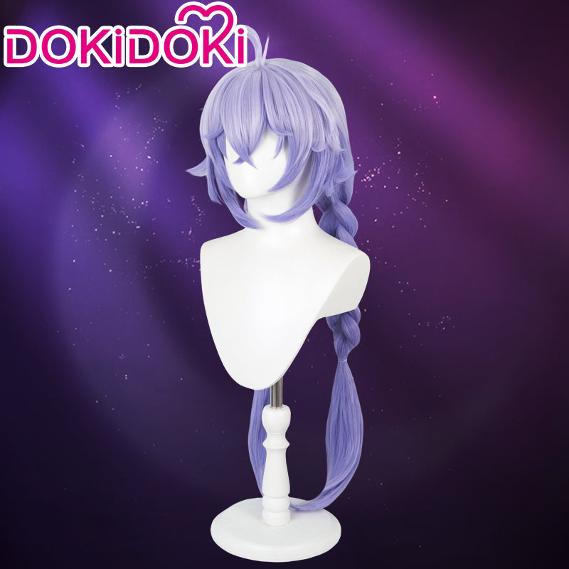 【Ready For Ship】DokiDoki Game Honkai: Star Rail Cosplay Bailu Wig/ Horn/Necklace/Hair Accessories  Long Straight Purple Hair