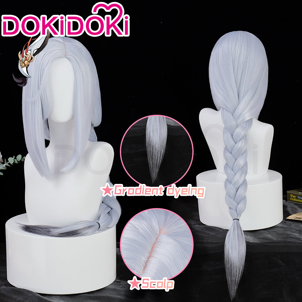【Ready For Ship】DokiDoki Game Genshin Impact Cosplay Shenhe Cosplay Shen He Wig Long Dyeing Gradient