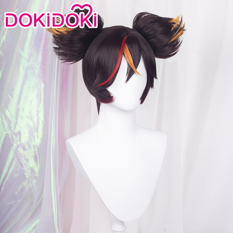 DokiDoki Game Genshin Impact Xin Yan Cosplay Wig XinYan Short Brown