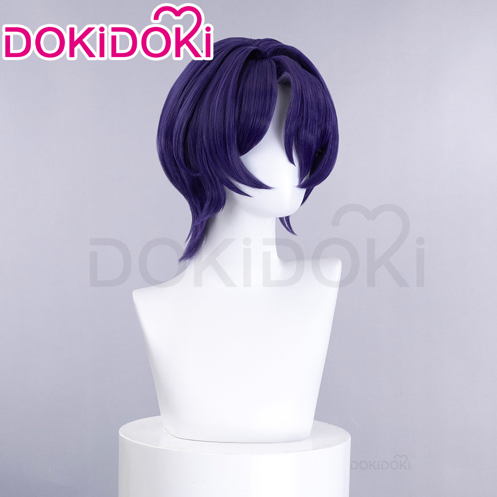 【Ready For Ship】DokiDoki Game Honkai: Star Rail Cosplay Dr. Ratio Wig / Headwear / Ring Short Straight Purple Hair